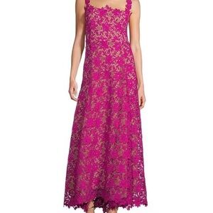 ANTONIO MELANI Fuchsia Lace Maxi Dress